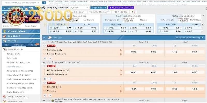 Cá cược bóng đá Sodo tiện lợi trên di động
